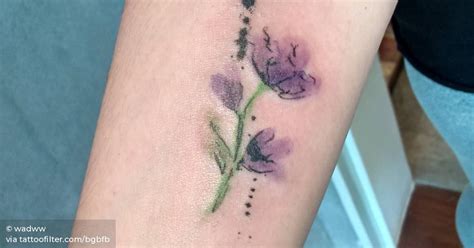 Violet Flower Tattoo Watercolor