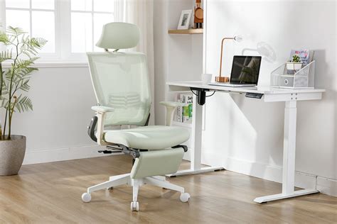 Hforesty Foldable Office Chair With Footrestgreen Ergonomic Mesh