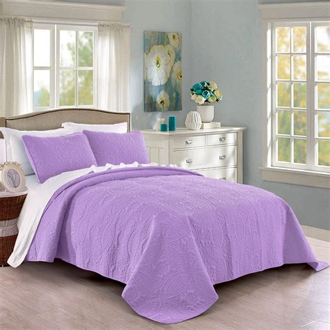 Quilt Set King Cal King California King Size Lilac Oversized