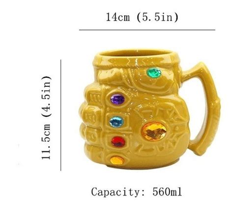 Tazón Taza Mug Guante Thanos Infinity War Avengers Marvel Cuotas Sin