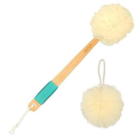 Loofah Back Scrubber By Vive Long Handled Exfoliating Bath And Shower