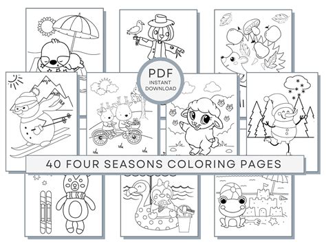 The Four Seasons Coloring Pages For Preschoolers