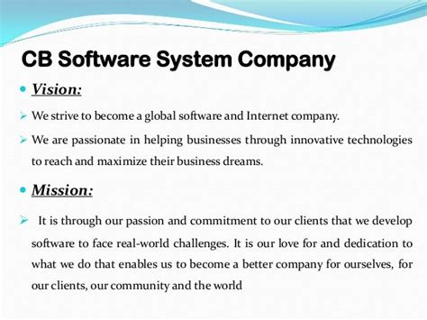 It Company: Vision Statement Examples For It Company