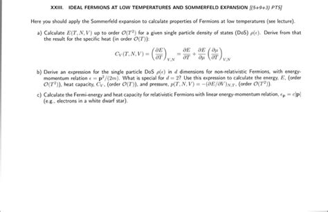 Solved Here you should apply the Sommerfeld expansion to | Chegg.com