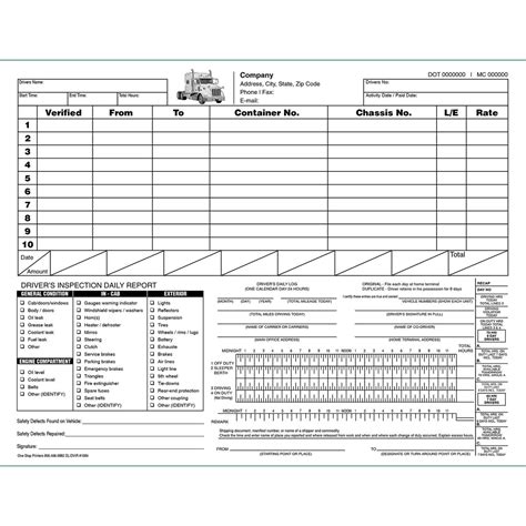 Driver S Log And Vehicle Inspection Report 1084