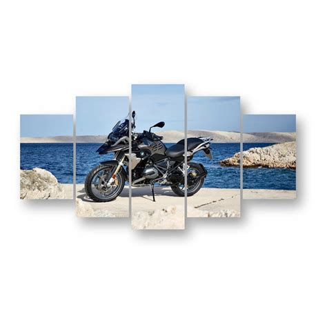 Quadro Decorativo Mosaico Moto Bmw 1200 Praia Mar Oficina Bares