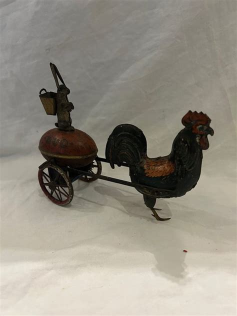 Lehmann Wind Up Toy Duo Rooster And Rabbit 370 1900 1909 Germany