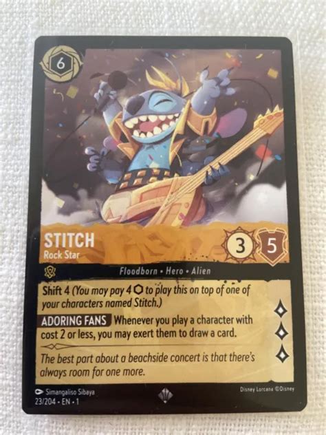 Stitch Rock Star Disney Lorcana Super Rare Holo Cold Foil M Nm