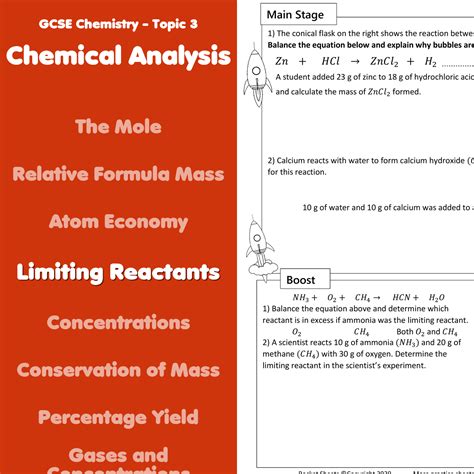 Limiting Reactants Home Learning Worksheet GCSE Teaching Resources