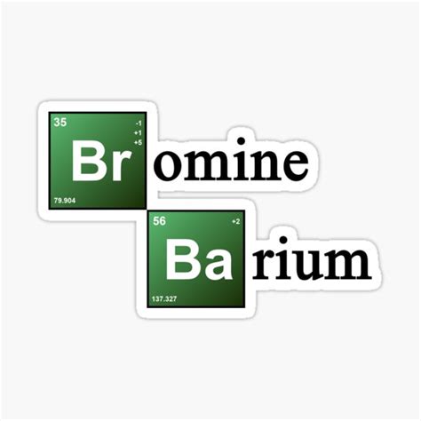 Bromine And Barium Periodic Table Chemistry Elements Sticker For Sale