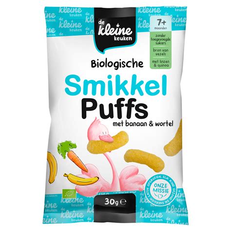 De Kleine Keuken Bio Smikkel Puffs Met Banaan Per Zak 30 G