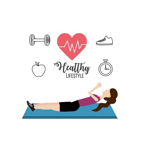 Woman Healthy Lifestyle Exercise Vector Illustration Stock Vector By