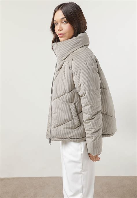 Jaqueta Puffer Vero Moda Veludo Cotelê Bege Compre Agora Dafiti Brasil