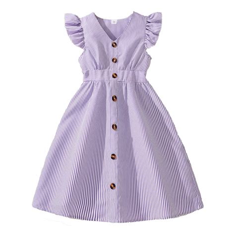 Tween Girl Dresses Ruffle Sleeve Casual Summer Princess Dresses A Line