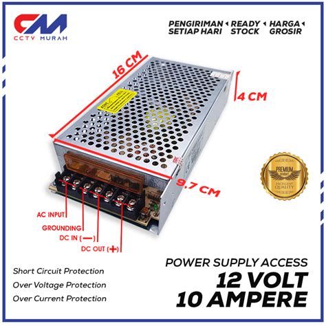 Jual Power Supply 12 Volt 10 Ampere Murni PSU 12V 10A Termurah