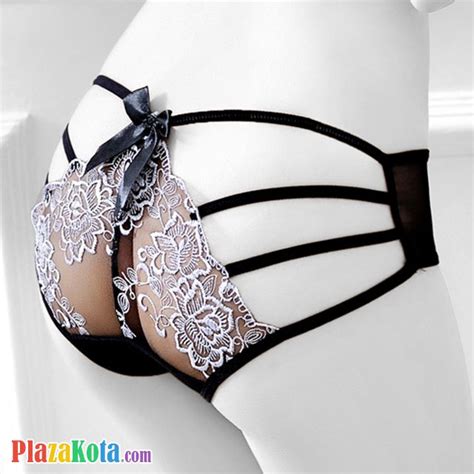 P364 Jual Celana Dalam Panties Hipster Bunga Putih Transparan Tali 4