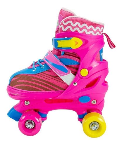 Patins Roller Completo Infantil Quad Menina Rosa Sou Luna Frete grátis