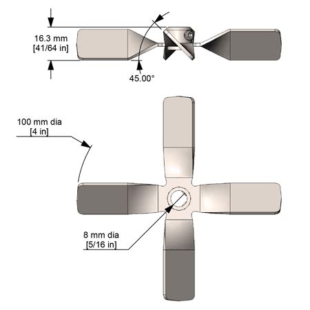 Caframo Lab Solutions Impellers Shafts Blade Pitched Only