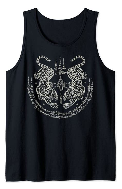 Sak Yant Thai Tattoo Twin Tiger Muay Magical Thailand Gift Tank Top