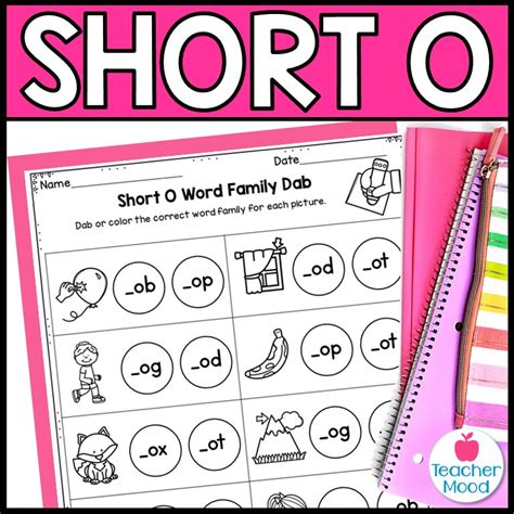 Short O Cvc Phonics Worksheets Kindergarten Word Work Made By Teachers