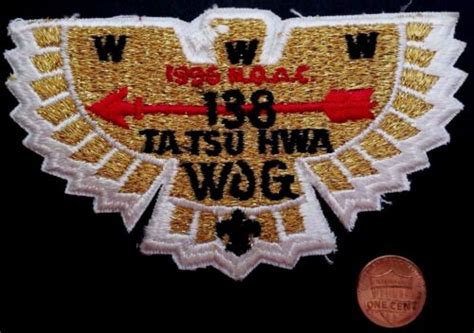 TA TSU HWA LODGE 138 OA INDIAN NATIONS COUNCIL OK 1996 NOAC FLAP GOLD