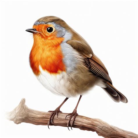 Premium AI Image | Realistic Robin on White Background