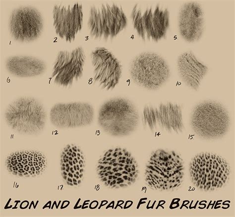 Custom Photoshop Brushes - Set 3 (Fur Texture)