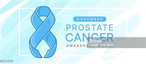 November Prostate Cancer Awareness Month Text And Blue Ribbon Awareness