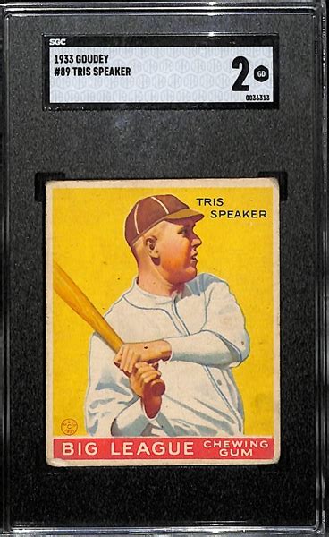 Lot Detail Goudey Tris Speaker Hof Graded Sgc