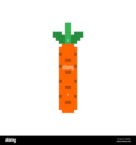 Zanahoria pixel art aislado 8 bit pixelado vegetal ilustración