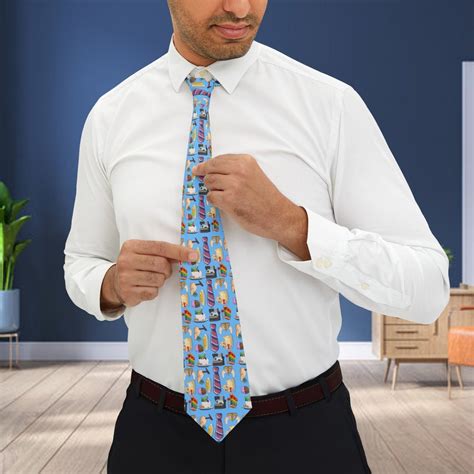 Bluey Inspired Dad Necktie Toys And Icons Bluey Dad Tie Bluey Adult T