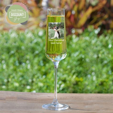 Personalized Champagne Flutes Custom Champagne Glass With Photo Great For Wedding Favors Party