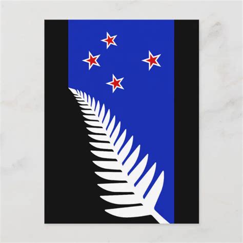 New Zealand Silver Fern Flag Postcard | Zazzle