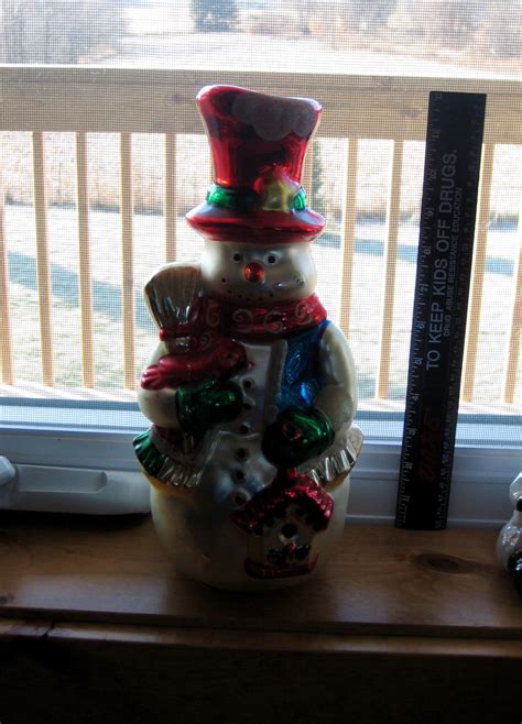 Vintage 12" blown-glass Snowman | InstAppraisal