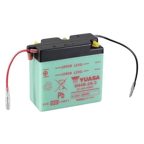 YUASA Batterie Dry Charged ohne Batteriesäure 6V 4Ah 6N4B 2A 3