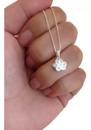 Conjunto Plata Cadena Dije Patita Perro Mm Cubic Mercadolibre