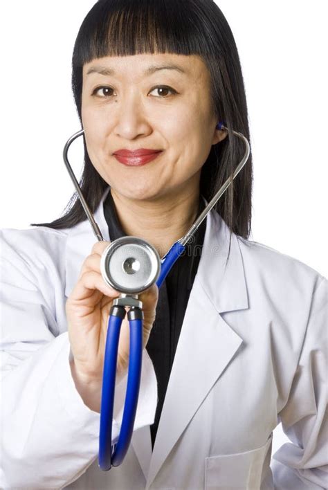 Asian Female Doctor Holding A Stethoscope Stock Photo Image Of Woman