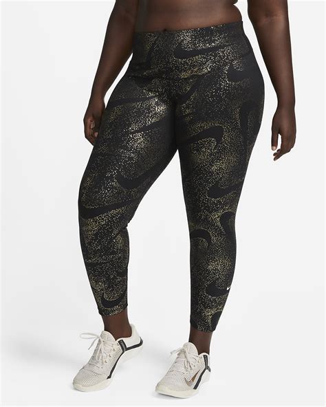 Nike One Womens Mid Rise Printed Leggings Plus Size Nike Sk