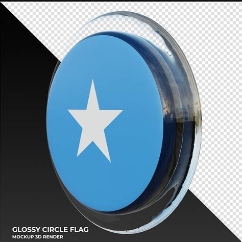 Premium PSD Somalia0002 Realistic 3d Textured Glossy Circle Flag