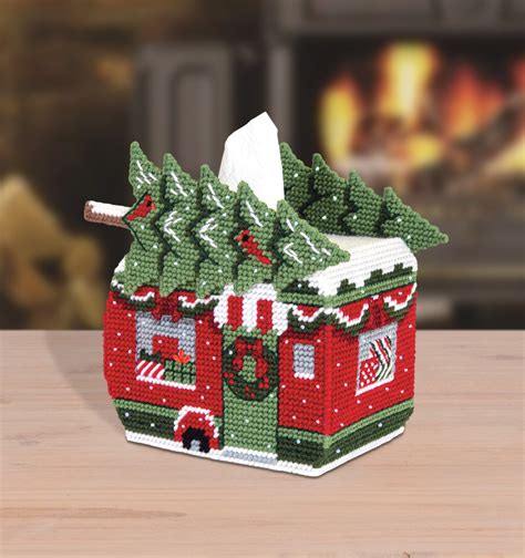 Mary Maxim Plastic Canvas Tissue Box Kit Holiday Camper Count