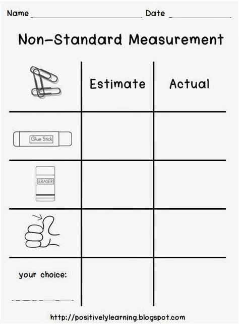 Non Standard Units Of Measure