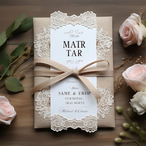 Collection Rustic Burlap And Lace Wedding Invitation Card Rectangular S Illustration Idea Design