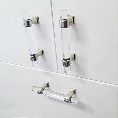 5 Lucite Acrylic Modern Cabinet Handle Pull Furniture Door T Bar Knobs