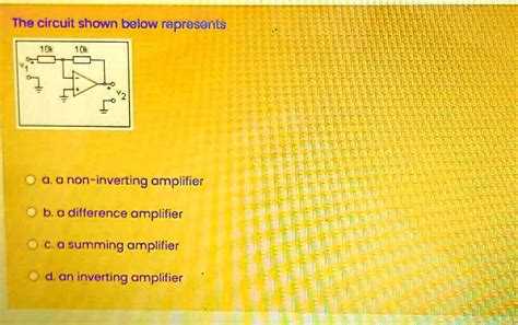 Solved The Circuit Shown Below Represents 10 10k A A Non Inverting Amplifier B A Difference