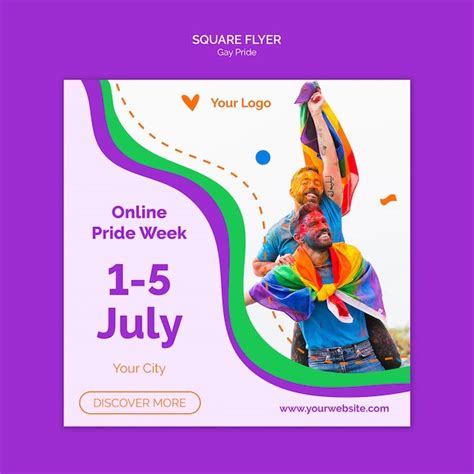 Free Psd Gay Pride Square Flyer Template