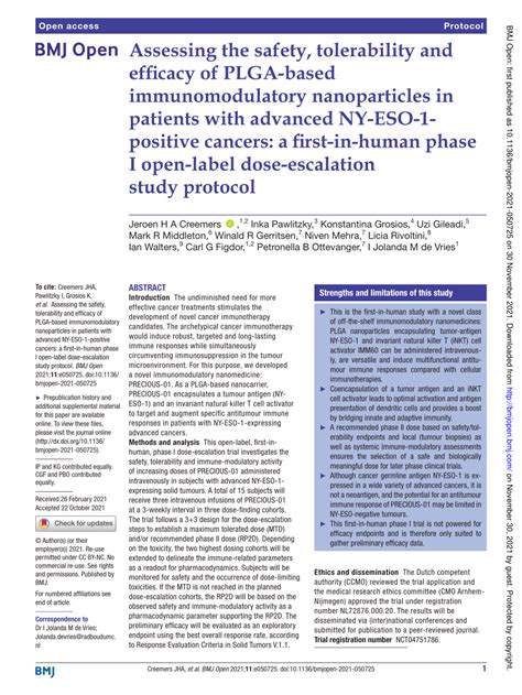 Pdf Assessing The Safety Tolerability And Efficacy Of Plga Based