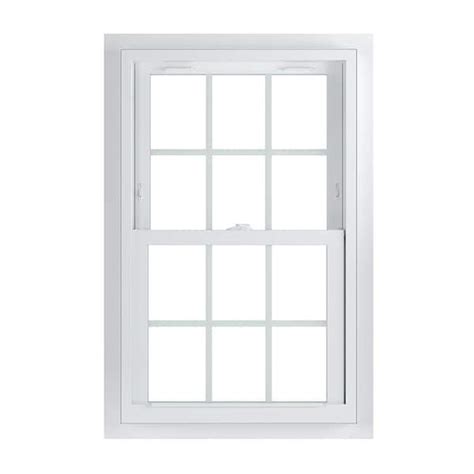 American Craftsman 2575 In X 4075 In 70 Series Low E Argon Glass Double Hung White Vinyl Fin