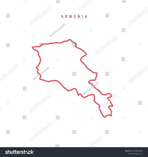 Armenia Editable Outline Map Armenian Red Royalty Free Stock Vector