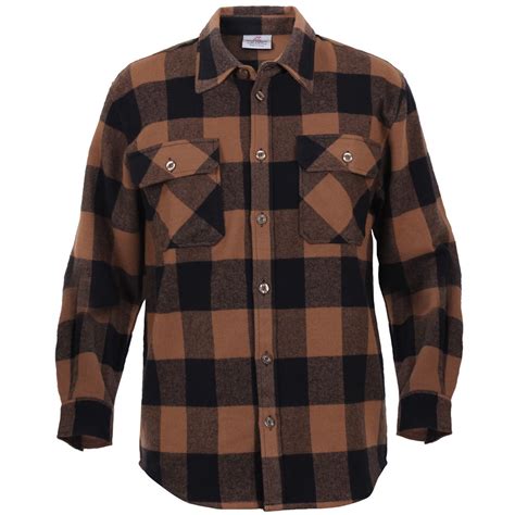 Mens Extra Heavyweight Buffalo Plaid Flannel Shirts