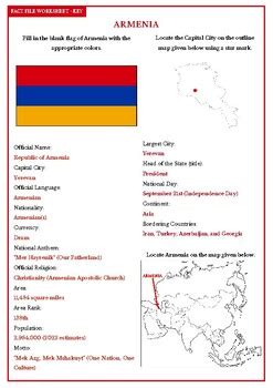 Armenia Fact File Worksheet Research Sheet By Kangaroo Worksheets